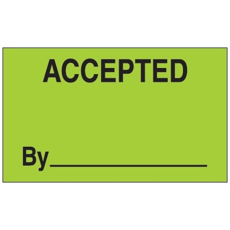 Bsc Preferred 3 x 5'' - ''Accepted By'' Fluorescent Green Labels BUY00023932